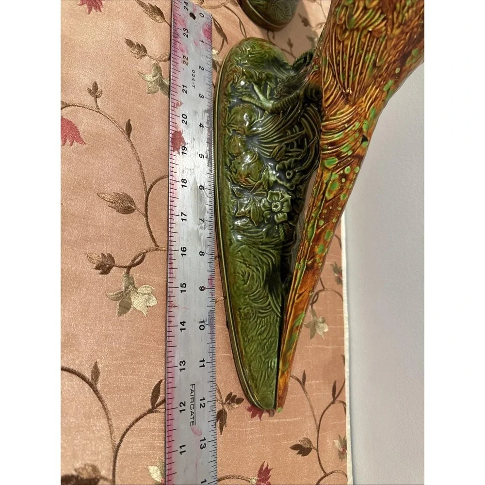 VTG‎ Pair Large Pheasants Holland Mold Male/Female Ceramic MCM Statues Figurine